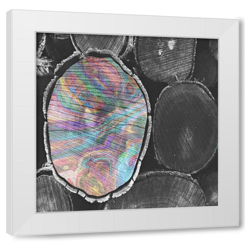 Jewel Toned Logs White Modern Wood Framed Art Print by Lewis, Sheldon