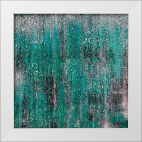 Teal WE Meet Again White Modern Wood Framed Art Print by Lewis, Sheldon
