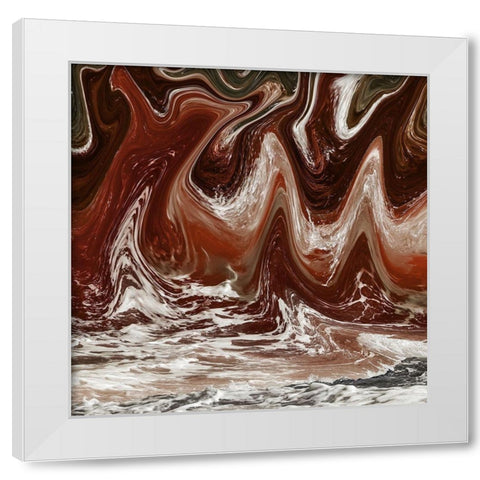 Abstract Waves 1 White Modern Wood Framed Art Print by Lewis, Sheldon