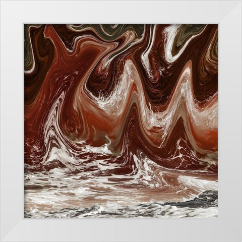 Abstract Waves 1 White Modern Wood Framed Art Print by Lewis, Sheldon