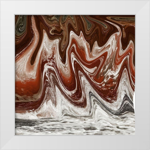 Abstract Waves 2 White Modern Wood Framed Art Print by Lewis, Sheldon