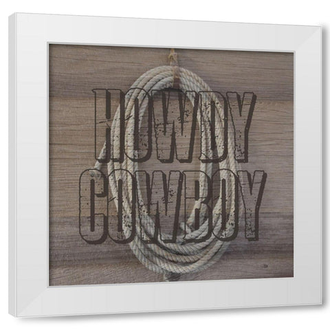 Cowboy White Modern Wood Framed Art Print by Lewis, Sheldon