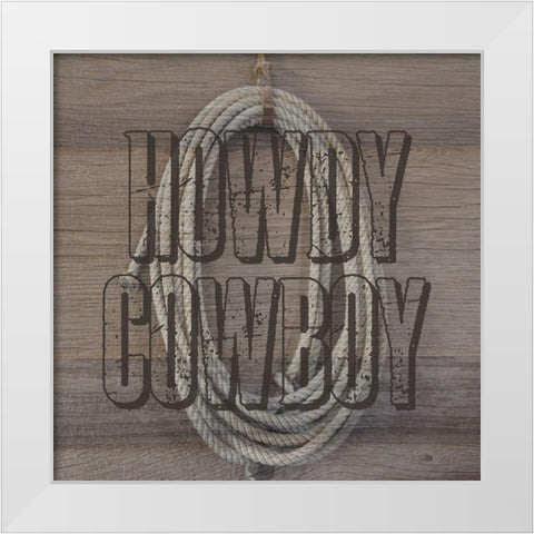 Cowboy White Modern Wood Framed Art Print by Lewis, Sheldon