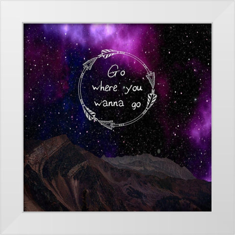 Go On White Modern Wood Framed Art Print by Lewis, Sheldon