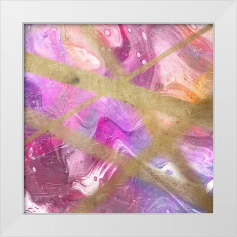 Abstract Vibration White Modern Wood Framed Art Print by Lewis, Sheldon