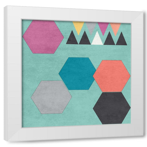 Retro Shape White Modern Wood Framed Art Print by Lewis, Sheldon