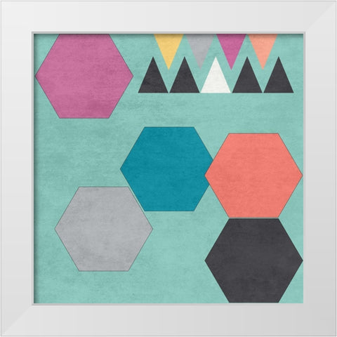 Retro Shape White Modern Wood Framed Art Print by Lewis, Sheldon
