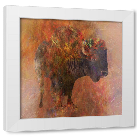 Stampede White Modern Wood Framed Art Print by Lewis, Sheldon