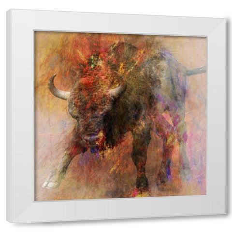 Stampede 2 White Modern Wood Framed Art Print by Lewis, Sheldon