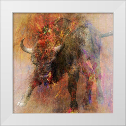 Stampede 2 White Modern Wood Framed Art Print by Lewis, Sheldon