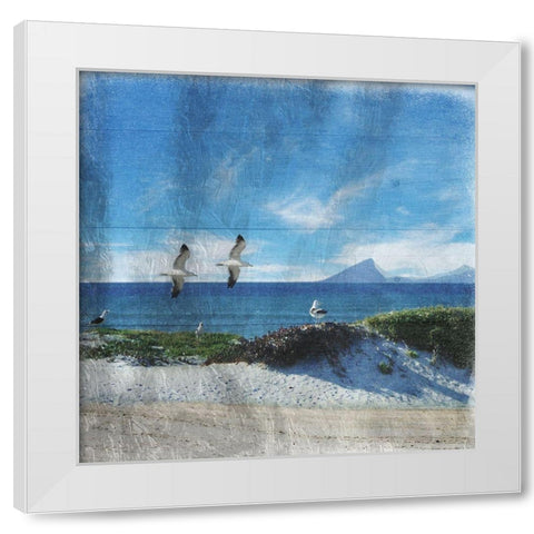 Flying Friends White Modern Wood Framed Art Print by Lewis, Sheldon