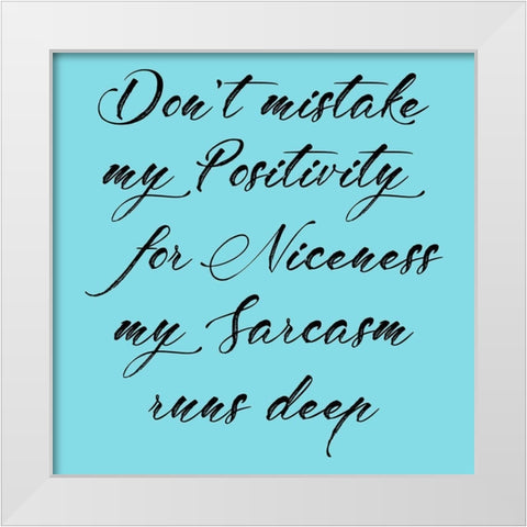 Niceness White Modern Wood Framed Art Print by Lewis, Sheldon