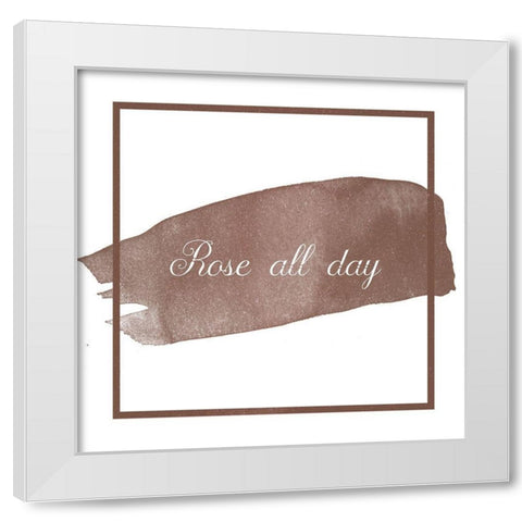 Rose All Day White Modern Wood Framed Art Print by Lewis, Sheldon