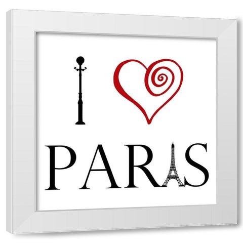 Heart For Paris White Modern Wood Framed Art Print by Lewis, Sheldon