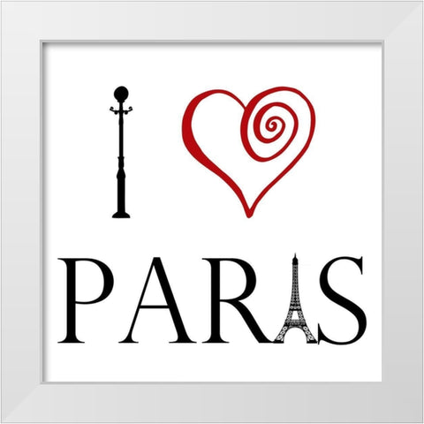 Heart For Paris White Modern Wood Framed Art Print by Lewis, Sheldon