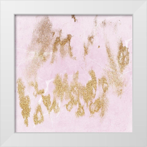 Blushing In Gold White Modern Wood Framed Art Print by Lewis, Sheldon