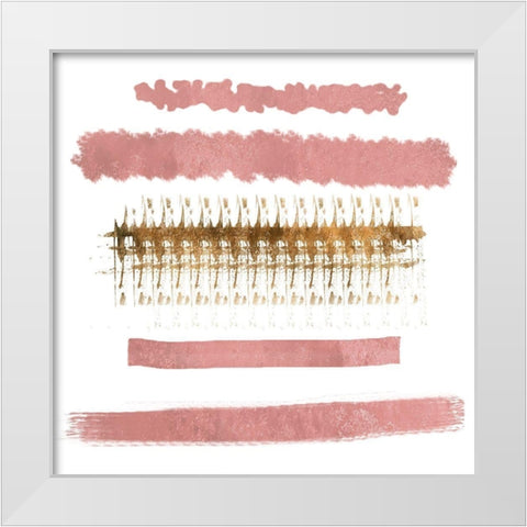 Blush Strokes White Modern Wood Framed Art Print by Lewis, Sheldon