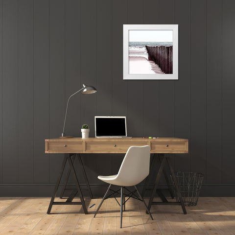 Summer White Modern Wood Framed Art Print by Lewis, Sheldon