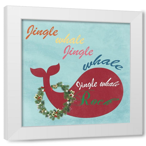 Jingle All The Whale White Modern Wood Framed Art Print by Lewis, Sheldon