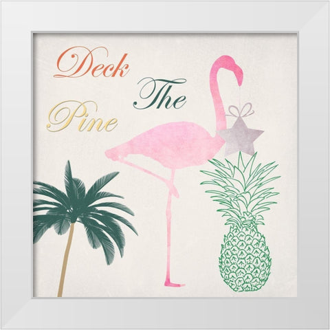 Deck The Pine White Modern Wood Framed Art Print by Lewis, Sheldon