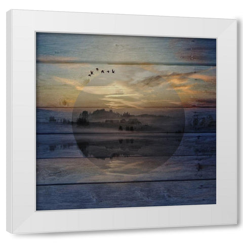 Lake View Lodge White Modern Wood Framed Art Print by Lewis, Sheldon