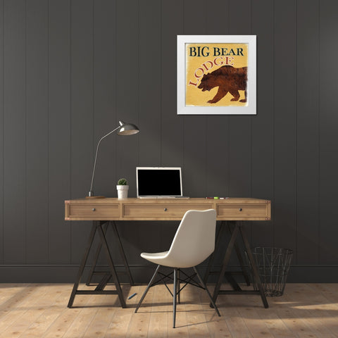 Big Bear Lodge White Modern Wood Framed Art Print by Lewis, Sheldon