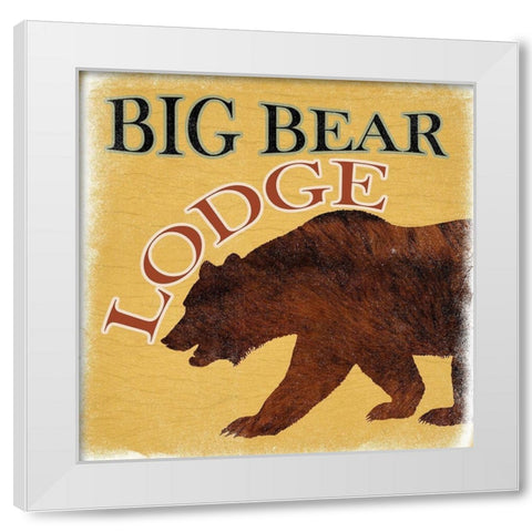 Big Bear Lodge White Modern Wood Framed Art Print by Lewis, Sheldon
