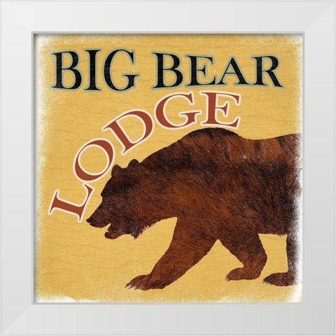 Big Bear Lodge White Modern Wood Framed Art Print by Lewis, Sheldon