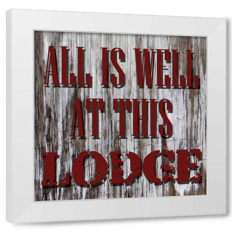 At This Lodge White Modern Wood Framed Art Print by Lewis, Sheldon