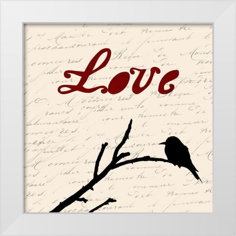 Love White Modern Wood Framed Art Print by Lewis, Sheldon