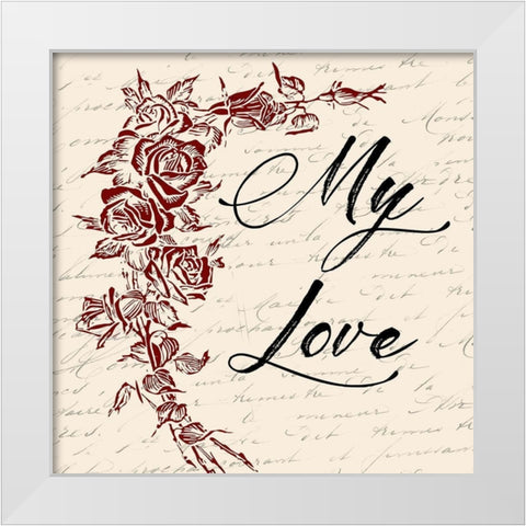 My Love White Modern Wood Framed Art Print by Lewis, Sheldon