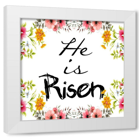 He Is Risen White Modern Wood Framed Art Print by Lewis, Sheldon