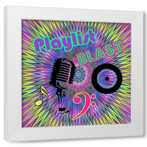 Play List White Modern Wood Framed Art Print by Lewis, Sheldon