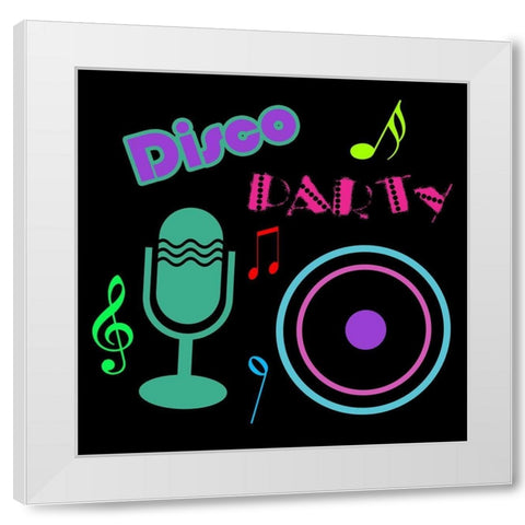 Disco White Modern Wood Framed Art Print by Lewis, Sheldon