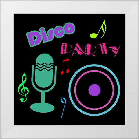 Disco White Modern Wood Framed Art Print by Lewis, Sheldon