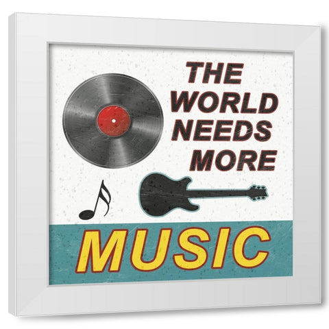 Music White Modern Wood Framed Art Print by Lewis, Sheldon