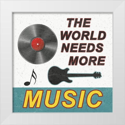 Music White Modern Wood Framed Art Print by Lewis, Sheldon