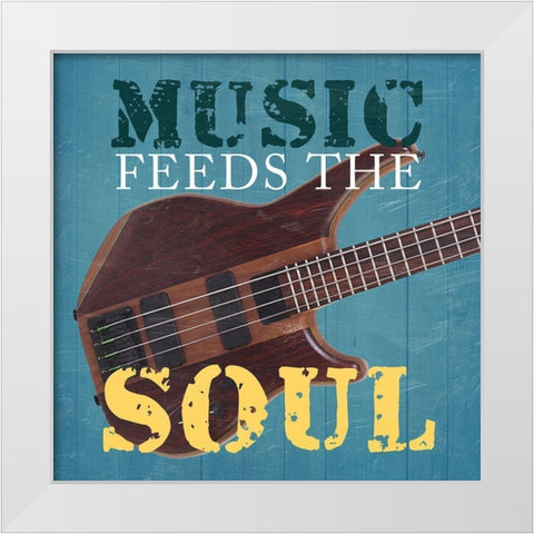 Music Feeds The soul White Modern Wood Framed Art Print by Lewis, Sheldon