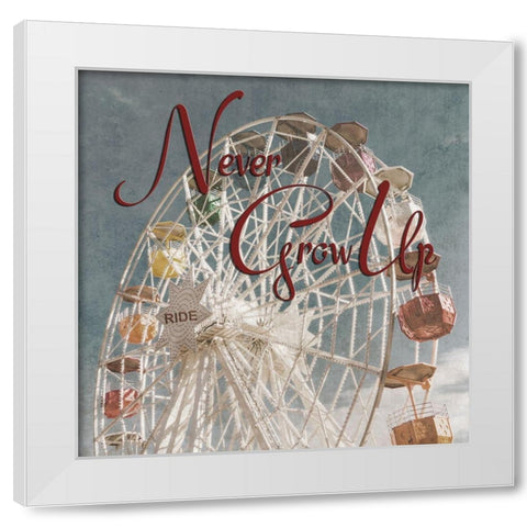 Amusement Park White Modern Wood Framed Art Print by Lewis, Sheldon