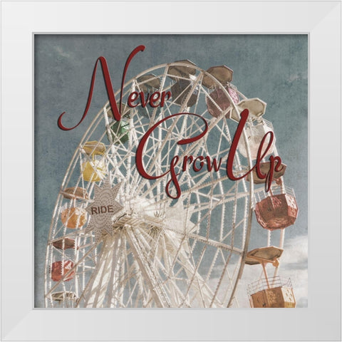Amusement Park White Modern Wood Framed Art Print by Lewis, Sheldon