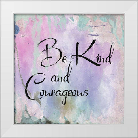 Be Kind White Modern Wood Framed Art Print by Lewis, Sheldon