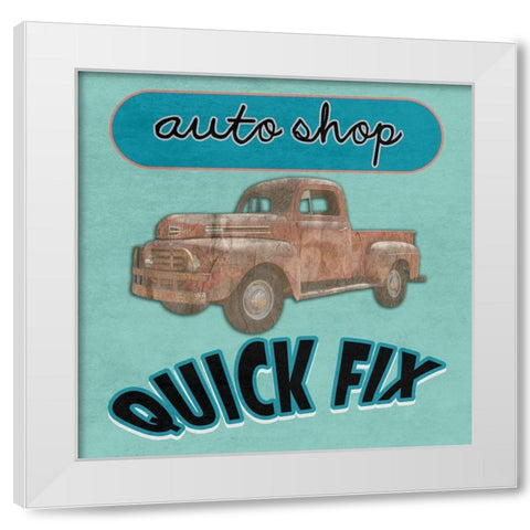 Auto Shop White Modern Wood Framed Art Print by Lewis, Sheldon