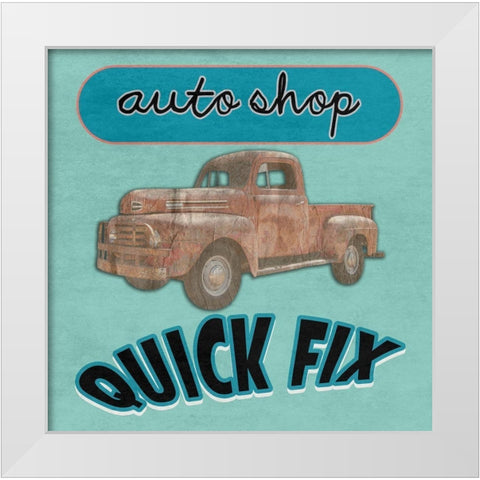 Auto Shop White Modern Wood Framed Art Print by Lewis, Sheldon