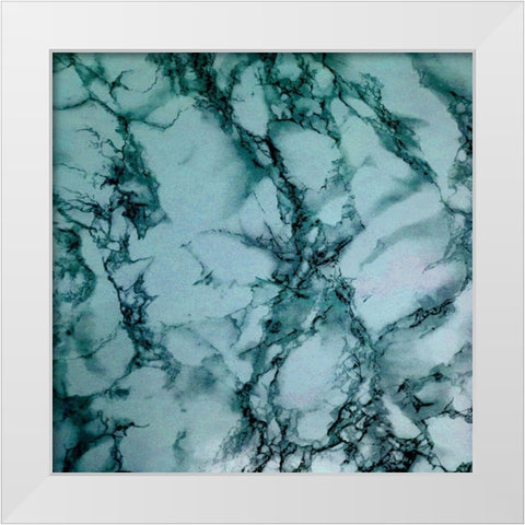 Green Elements White Modern Wood Framed Art Print by Lewis, Sheldon