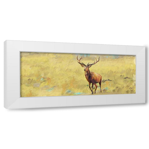 Beau Stag White Modern Wood Framed Art Print by Butcher, Sarah