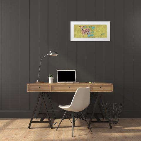 Beau Deer White Modern Wood Framed Art Print by Butcher, Sarah