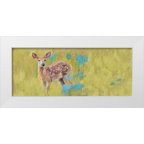 Beau Deer White Modern Wood Framed Art Print by Butcher, Sarah