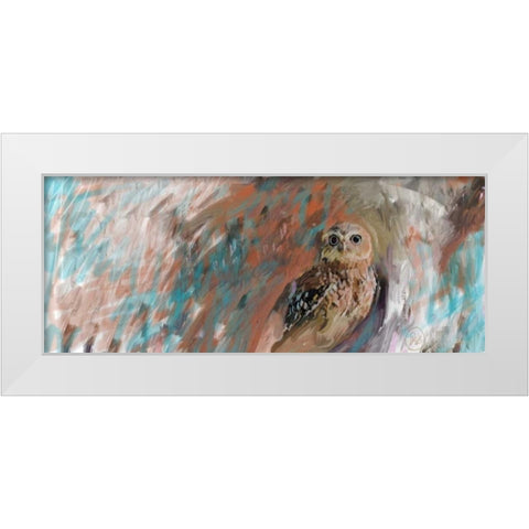 Owl Panel White Modern Wood Framed Art Print by Butcher, Sarah