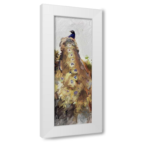 Peacock Panel 2 White Modern Wood Framed Art Print by Butcher, Sarah