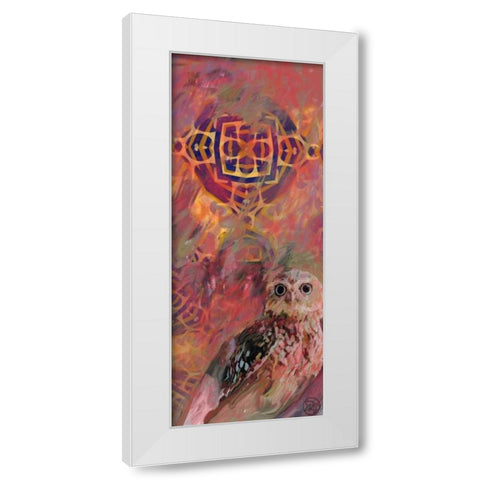 Vivid Owl White Modern Wood Framed Art Print by Butcher, Sarah